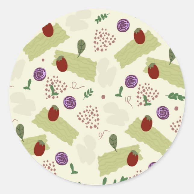 Lasagne Soup Pizza Restaurant Cheese Spaghetti Classic Round Sticker (Front)