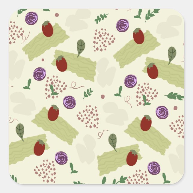 Lasagne Soup Pizza Restaurant Cheese Spaghetti  Square Sticker (Front)