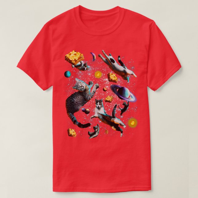 Lasagne Space Cat T-Shirt (Design Front)