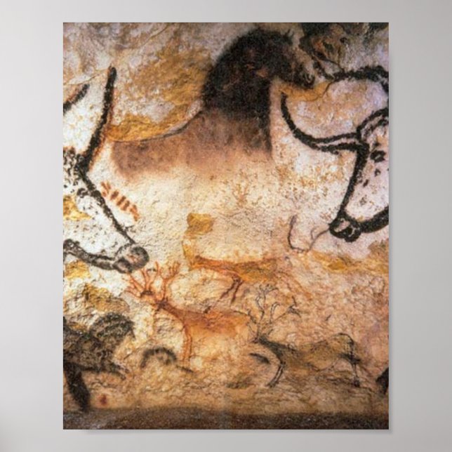 Lascaux Bulls Buffalo Cave Painting Poster (Front)