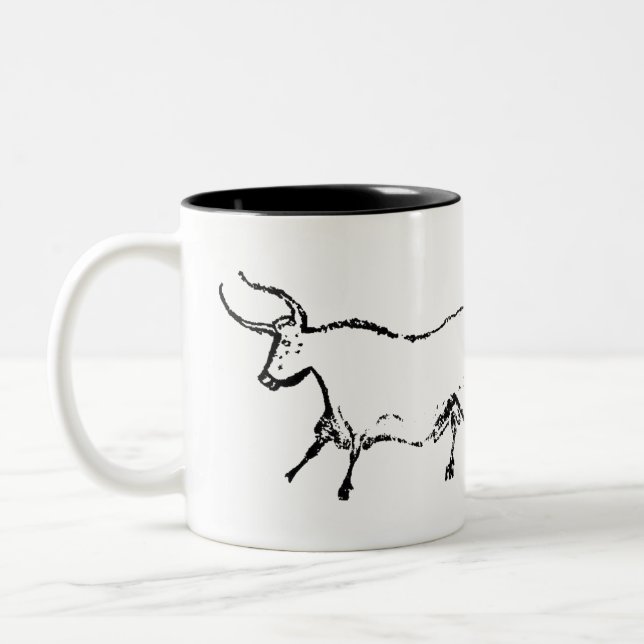 Lascaux Cow Two-Tone Coffee Mug (Left)