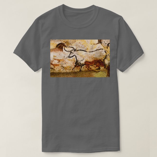 Lascaux Hall of the Bulls Aurochs T-Shirt (Design Front)