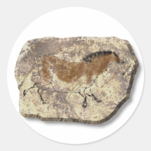 Lascaux Horse stone Classic Round Sticker