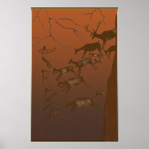 Lascaux Stag Hunting Poster