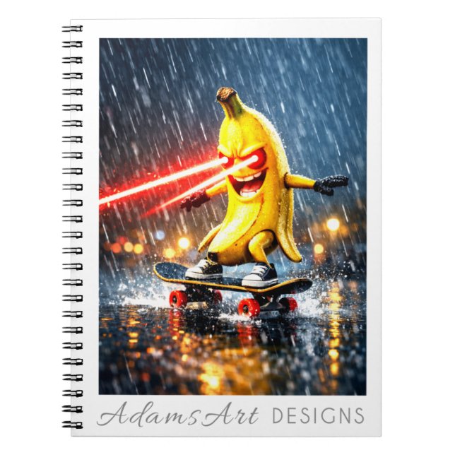 Laser Banana Skateboard Rebel Notebook (Front)