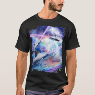 Laser Beam Eyes Shark In Space Galaxy Sharks  T-Shirt