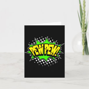Laser blaster pew-pew! action word comic book card