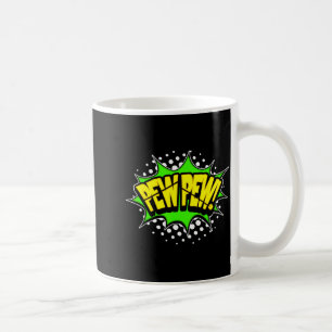 Laser blaster pew-pew! action word comic book coffee mug
