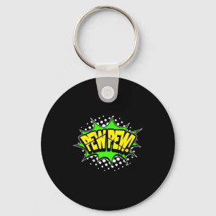 Laser blaster pew-pew! action word comic book key ring