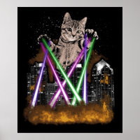 Laser Cat Destroys City With Paws Cute Adorable K