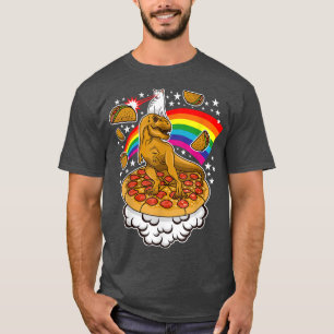 Laser Cat Dinosaur Pizza Tacos Rainbow Foodie Feli T-Shirt