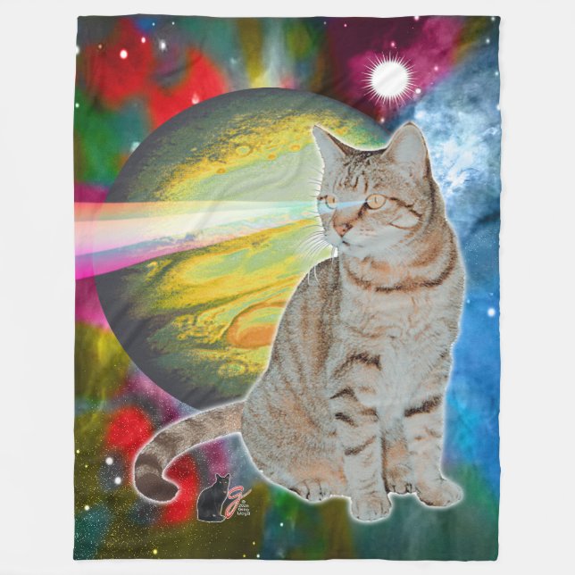 Laser-Cat Mossbody Fleece Blanket (Front)