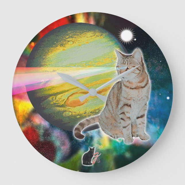 Laser-Cat Mossbody Wall Clock (Front)
