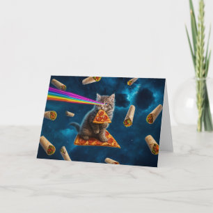 Laser Cat Pizza Party                              Card