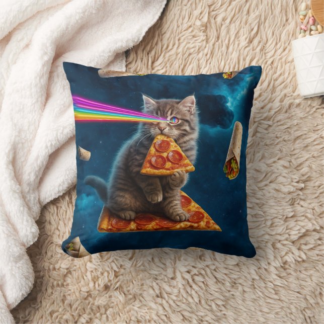 Laser Cat Pizza Party                              Cushion (Blanket)