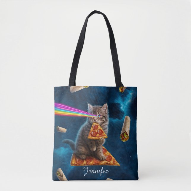 Laser Cat Pizza Party                              Tote Bag (Front)