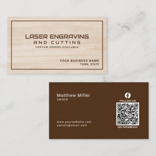 Laser Engraving Etching Cutting Business Card