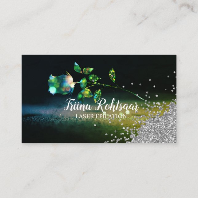 LASER EPILATION Glitter Sparkling Business Card (Front)
