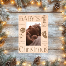 Laser Etched Baby 1st Christmas | Picture Frame