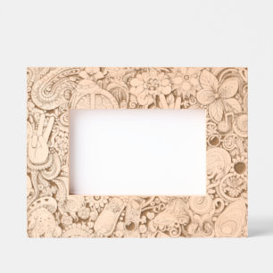 Laser Etched Flower Power Wooden Picture Frames