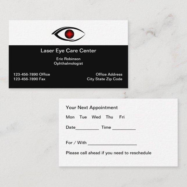 Laser Eye Doctor Vision Care Appointment Business Card (Front/Back)