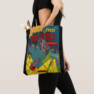 Laser-Eyed Zombies with Chainsaws Tote Bag