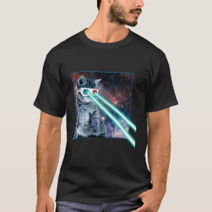 Laser Eyes Space Cat Kitty 3D Glasses T-Shirt