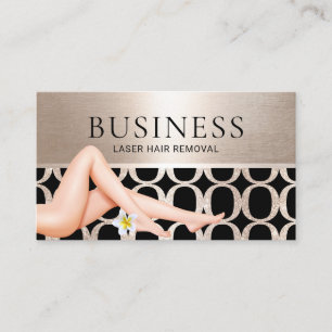 Laser Hair Removal Skin Care Geometric Gold Salon Business Card