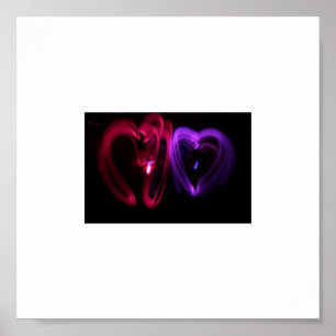 Laser Hearts Canvas Poster
