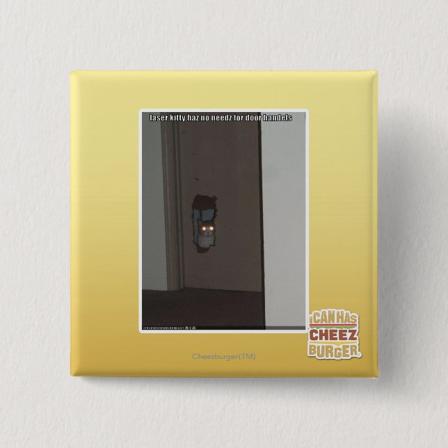 Laser Kitty 15 Cm Square Badge (Front)