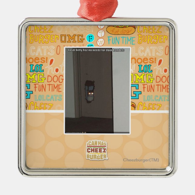 Laser Kitty Metal Ornament (Front)