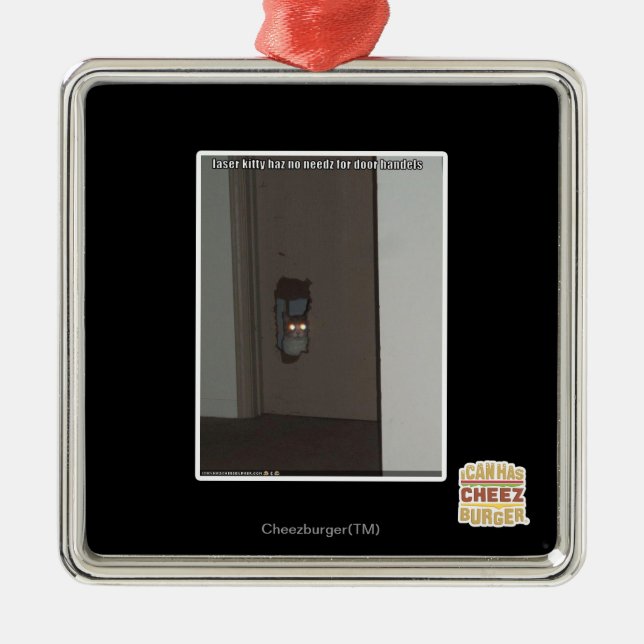 Laser Kitty Metal Tree Decoration (Front)