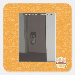 Laser Kitty Square Sticker