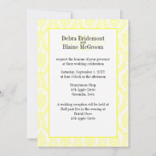 Laser Lemon Damask Pattern Wedding Template