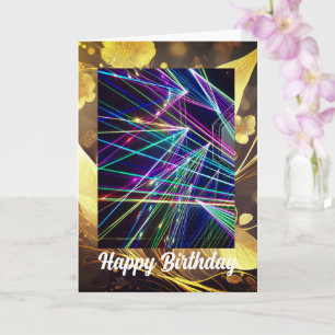 Laser Lights Birthday Card