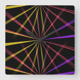 Laser lights square wall clock