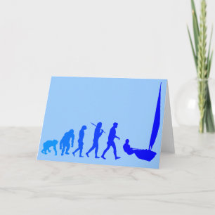 laser sailing sailors blue sail gifts and tees card