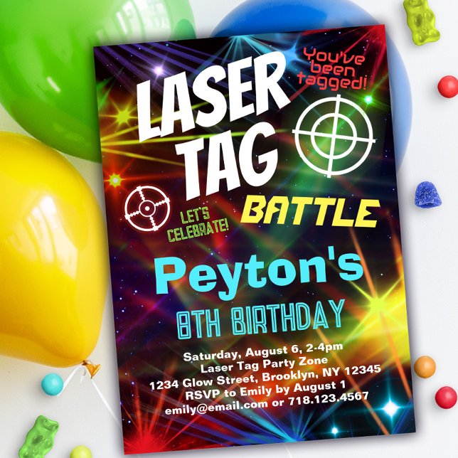 Laser Tag Battle Birthday Party Invitation (Creator Uploaded)