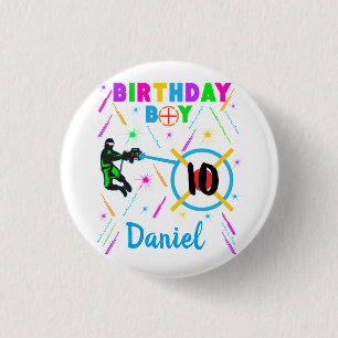 Laser Tag Birthday Boy Party Gamer Gaming Round 3 Cm Round Badge