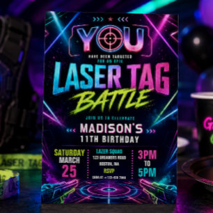 Laser Tag Birthday Invitation