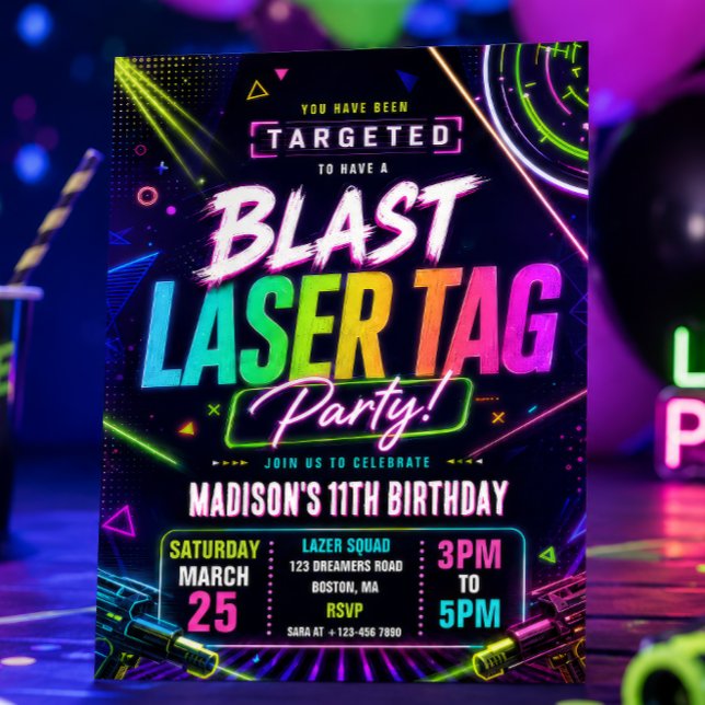 Laser Tag Birthday Invitation (Creator Uploaded)