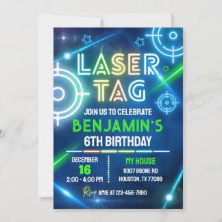 Laser Tag Birthday Invitation, Laser Tag Invitation