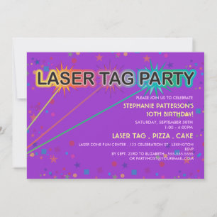 Laser Tag Birthday Party Invitation   Girl