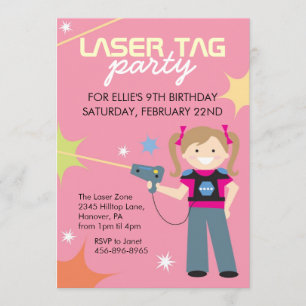 Laser Tag Birthday Party Invitations