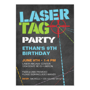 Laser Tag Birthday Invitations | Zazzle AU