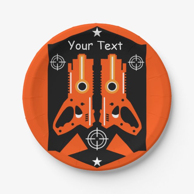 Laser Tag Combat Mission Kids     Paper Plate (Front)