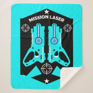 Laser Tag Combat Mission Kids T-Shirt Sherpa Blanket