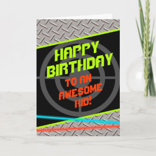 Laser Tag Custom Boys Birthday Greeting Card