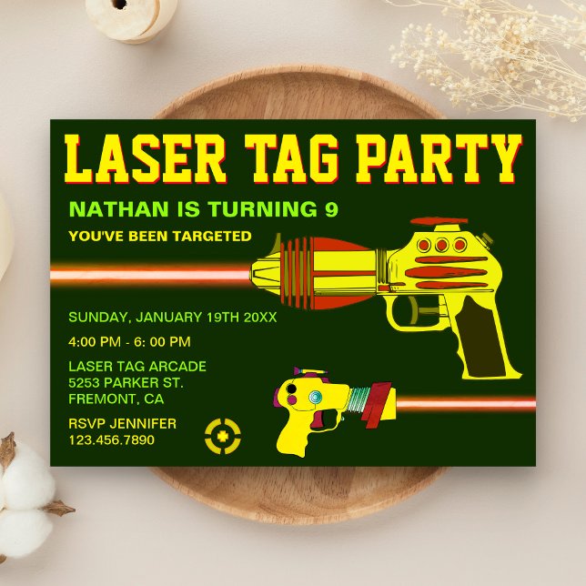 Laser Tag Kids Birthday Party Invitation (Creator Uploaded)