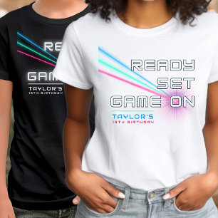 Laser Tag Neon Game On Parent Birthday Party Tri-Blend Shirt